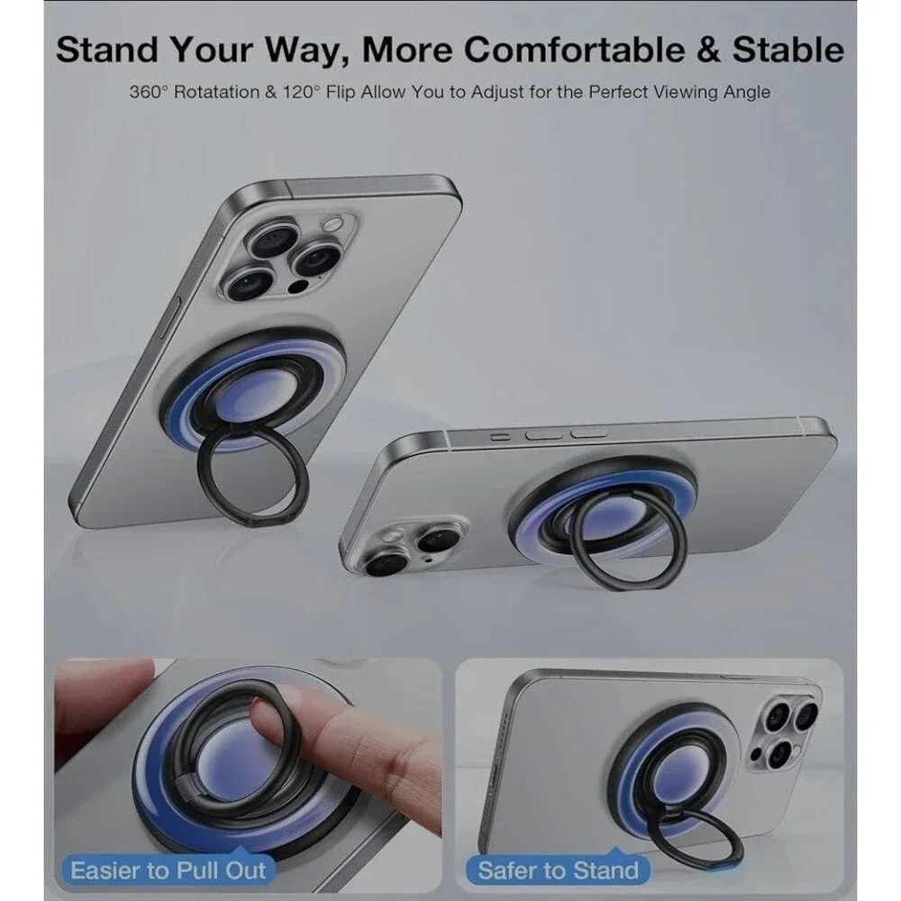Phone Ring Grip for MagSafe with Fidget Spinner [2025] - 360° Black Galaxy - Picture 8 of 12